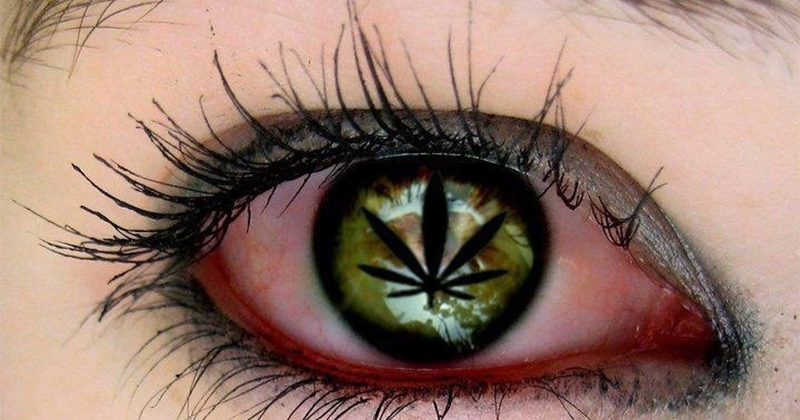 Rote Augen durch Cannabis